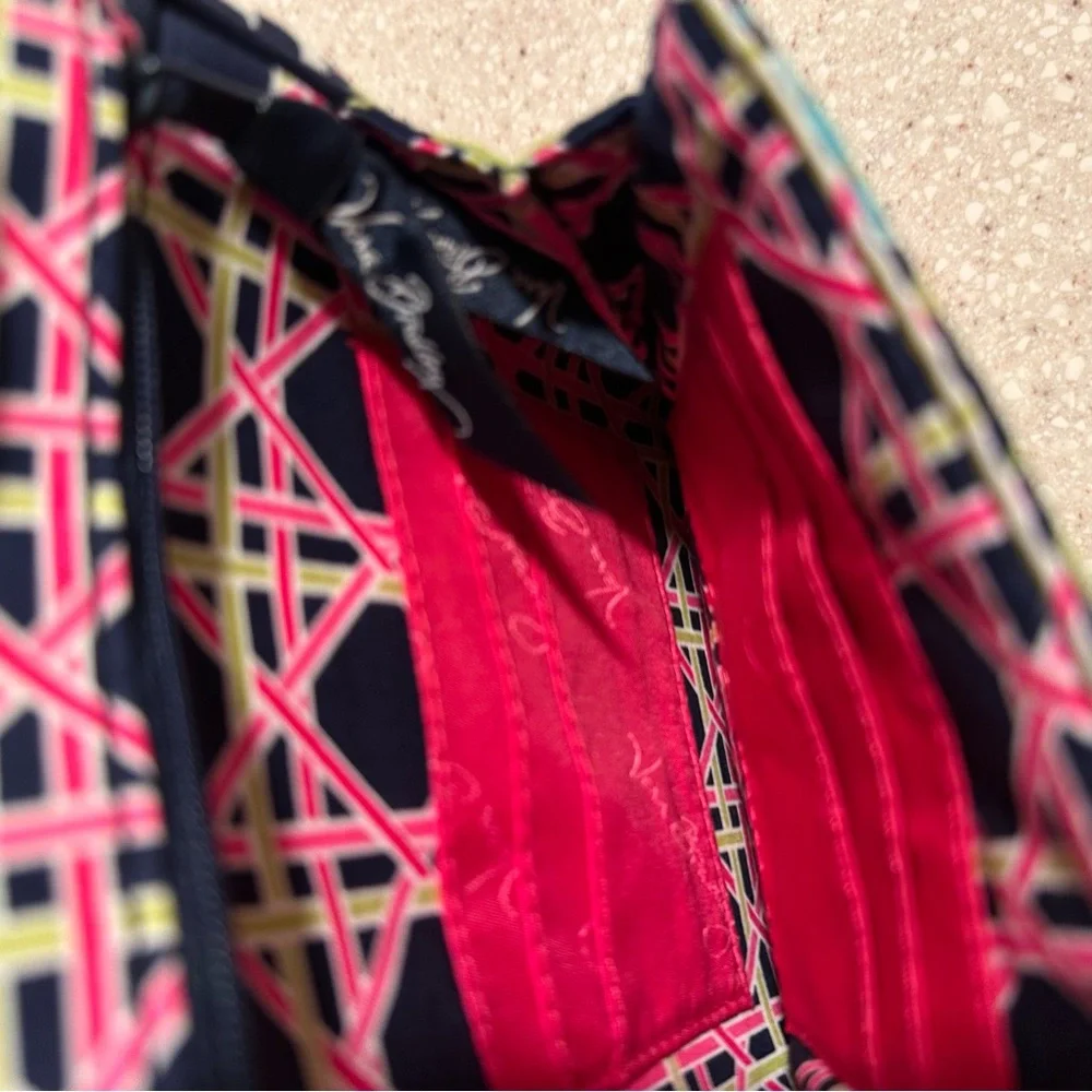 Vera Bradley Mini Hipster Navy Floral Quilted Crossbody in Ribbons Retired EUC